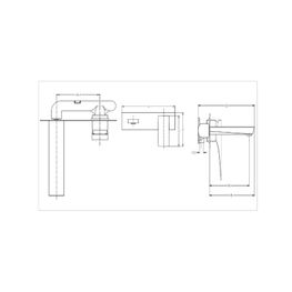 QUATTRO NEGRO MATE GRIF LAV A LA PARED MEZCLADORA MONOMANDO SIN DESAGUE PVD T913106-A41-KLP