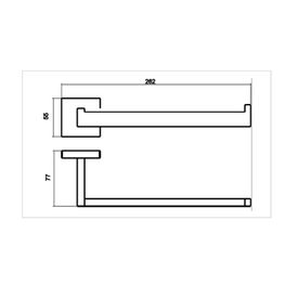 QUATTRO GUN GREY ACCESORIOS DE BAÑO TOALLERO CORTO 262 MM PVD A60980-A47-KLP