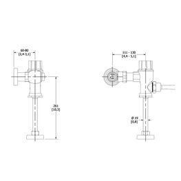 HELVEX CROMO GRIF INSTITUCIONAL FLUXOMETRO PARA MINGITORIO DE PALANCA CONSUMO MAX 1LT 185-19-1