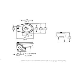NAO BLANCO INODORO INSTITUCIONAL 3.5-6 LTS S/ASIENTO ELONG CON SPUD (REQUIERE 012941) TZF NAO