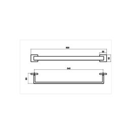 QUATTRO CROMO ACCESORIOS DE BAÑO TOALLERO BARRA 600 MM A60924-A01-KLP
