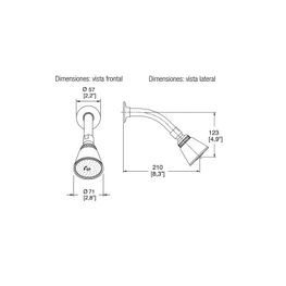 OPTIMA CROMO CABEZA DE DUCHA ECOLOGICA CON BRAZO H-200