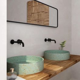 LAVAMANOS CONCRETO BOWL REDONDO TERRAZO VERDE