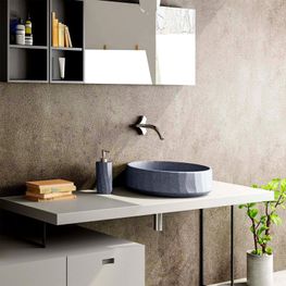 FIRENZE CONCRETO GRIS OSCURO LAVAMANOS BOWL 420 X 150 MM CON DESAGUE