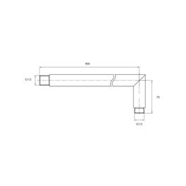 KLP CROMO GRIF DUCHA BRAZO CUADRADO A PARED 400 MM SD90781R / GKL-03-0013-KLP