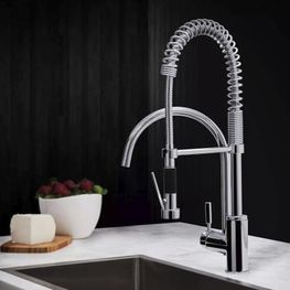CROMO MONOMANDO DOBLE CON CABEZAL MAGNETICO RETRACTIL 2 TIPOS DE CHORRO (E-308)