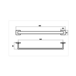 QUATTRO GUN GREY ACCESORIOS DE BAÑO TOALLERO BARRA 600 MM PVD A60924-A47-KLP