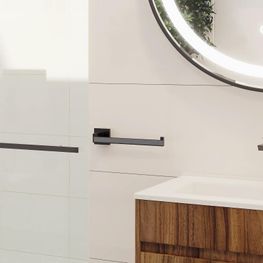 QUATTRO NEGRO MATE ACCESORIOS DE BAÑO TOALLERO CORTO 262 MM PVD A60980-A41-KLP