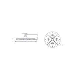 URBAN CROMO GRIF DUCHA CABEZA REDONDA 250 MM P211039-A01-48-KLP