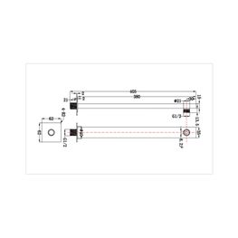 KLP GUN GREY GRIF DUCHA BRAZO CUADRADO A PARED 380 MM PVD P223002-A47-KLP