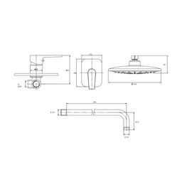 KLP CROMO GRIF DUCHA KIT BRAZO Y CABEZA REDONDA A PARED 100 MM SD90897R (NPT)-KLP