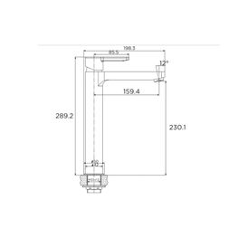 TRENTO CROMO GRIF LAV CAÑO ALTO MEZCLADORA MONOMANDO SIN DESAGUE SD90773-2A-KLP