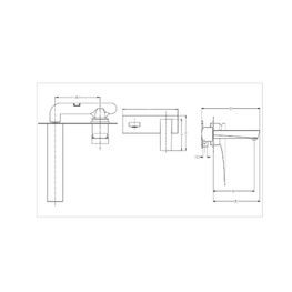 QUATTRO CROMO GRIF LAV A LA PARED MEZCLADORA MONOMANDO SIN DESAGUE T913106-A01-48-KLP