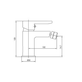 TRENTO CROMO GRIF BIDET MEZCLADORA MONOMANDO SIN DESAGUE SD90774-2-KLP