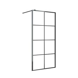 GRID NEGRO CANCEL 1 CRISTAL VIDRIO TEMPLADO CON FIJADORES ACERO INOX 90X195 8MM W318B1-KLP