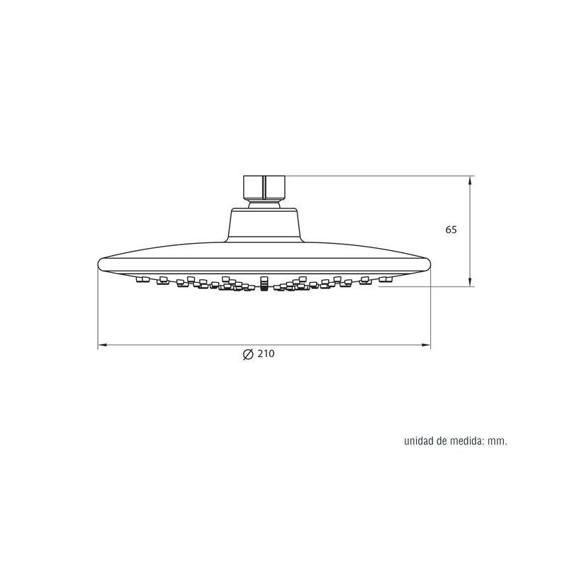 Cabeza-de-ducha-redonda-cromada-de-210-mm