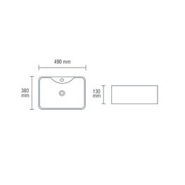 EVA II BLANCO LAVAMANOS BOWL RECTANGULAR 490X380X130MM 5227-KLP