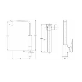 QUATTRO II GUN GREY GRIF COCINA MEZCLADORA MONOMANDO CUELLO GANSO PVD T913201B-A47-KLP