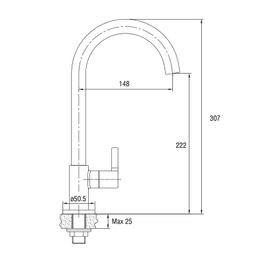 TRENTO CROMO GRIF COCINA GRIFO AGUA FRIA CUELLO GANSO SD82303-KLP