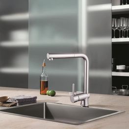 TRENTO CROMO GRIF COCINA MEZCLADORA MONOMANDO CUELLO L PULL OUT SD97008-5-KLP