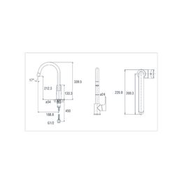URBAN CROMO GRIF COCINA MEZCLADORA MONOMANDO CUELLO GANSO T907201-A01-48-KLP