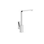 Grifo-de-cocina-con-cuello-en-L-y-mezcladora-monomando-en-laton-cromado