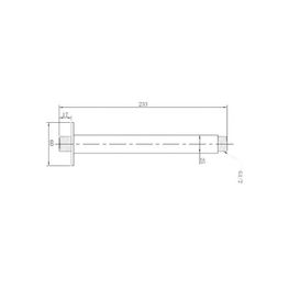 KLP NEGRO MATE GRIF DUCHA BRAZO CUADRADO A TECHO 200MM P223002A-A41-KLP