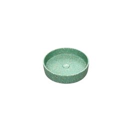 NAPOLES TERRAZO VERDE LAVAMANOS BOWL REDONDO 425 X 100 MM CON DESAGUE CS-0003E12 -KLP