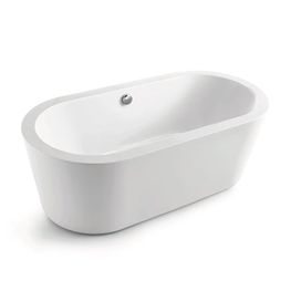 LOMBARDIA BLANCA TINA SENCILLA FREESTANDING ACRILICA 1PER C/DESAGUE OVAL 1700X820X580 M602-KLP