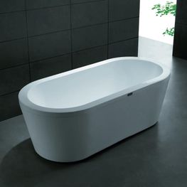 LOMBARDIA BLANCA TINA SENCILLA FREESTANDING ACRILICA 1PER C/DESAGUE OVAL 1700X820X580 M602-KLP