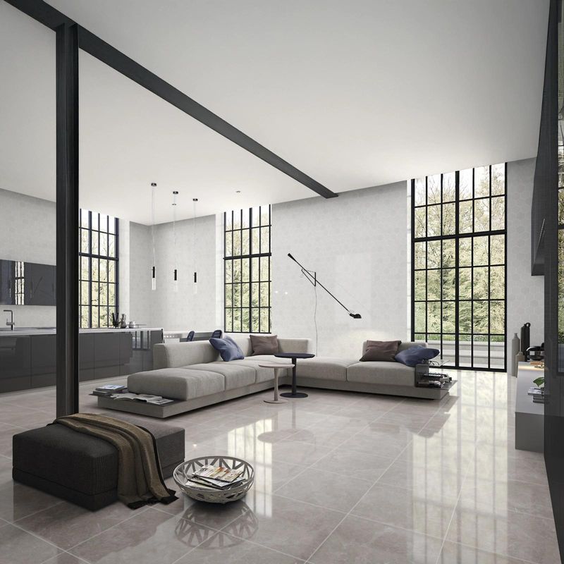 Porcelanato-pulido-en-gris-con-vetas-marmoleadas
