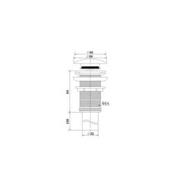 KLP GUN GREY DESAGUE LAVAMANOS DE PUSH 1 1/4 PULG SIN REBALSE PVD P401001C-A47-KLP