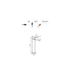 MONOMANDO LAVABO ALTO LEXUS 75.1129C CASTEL 1A (AL)