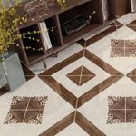 Piso-ceramico-cafe-con-diseño-geometrico