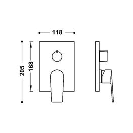 PROJECT TRES TRIM MONOMANDO NEGRO BRONCE C/ DESVIADOR 21128110KMB (REQ. 20828110)