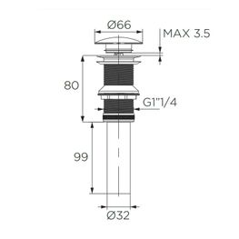 QUATTRO ROSE GOLD ANTIHUELLA DESAGUE LAVAMANOS DE PUSH 1 1/4 PULG SIN REBALSE PVD P401001C-A45AF