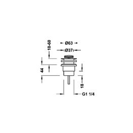 TRES CROMO DESAGUE LAVAMANOS PUSH S/REBOSABERO 37MM 134215026