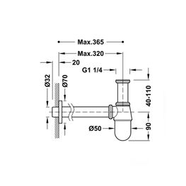 TRES CROMO SIFON DE BOTELLA PARA LAVAMANOS 13463430