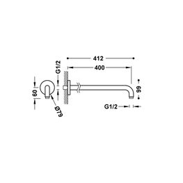 TRES NEGRO MATE BRAZO A PARED 400MM 13462104NM