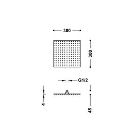TRES NEGRO MATE CABEZA DE DUCHA 300X300MM 134315012NMBR1
