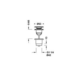 TRES NEGRO MATE DESAGUE LAVAMANOS PUSH CON Y SIN REBOSABERO 63MM 24284001NM